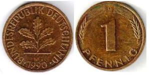 1 Pfennig Alemania Occidental (1949-1990) Bronce 