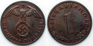 1 Pfennig Alemania nazi (1933-1945) Bronce 