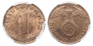1 Pfennig Alemania nazi (1933-1945) Bronce 