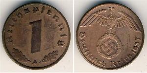 1 Pfennig Alemania nazi (1933-1945) Bronce 