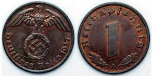 1 Pfennig Alemania nazi (1933-1945) Bronce 