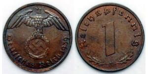 1 Pfennig Alemania nazi (1933-1945) Bronce 