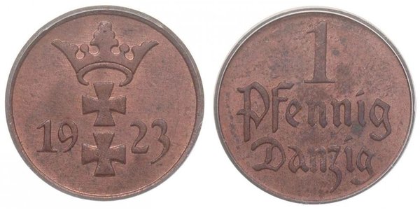 1 Pfennig Gdansk (1920-1939) Bronze 