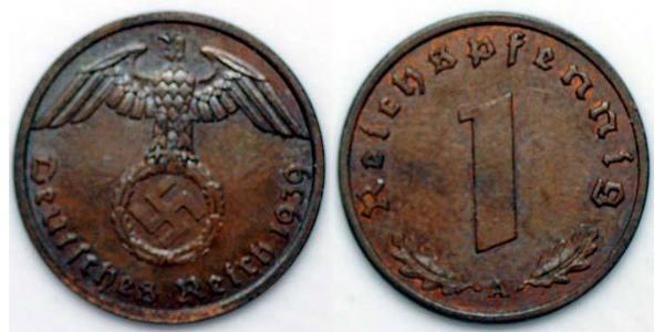 1 Pfennig Nazi Germany (1933-1945) Bronze 