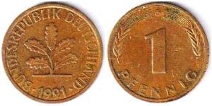 1 Pfennig Germania Ovest (1949-1990) Bronzo 