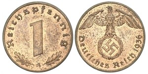 1 Pfennig Germania nazista (1933-1945) Bronzo 