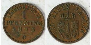 1 Pfennig Reino de Prusia (1701-1918) Cobre 