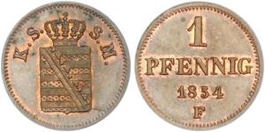 1 Pfennig States of Germany Cobre 