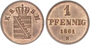 1 Pfennig States of Germany Cobre 