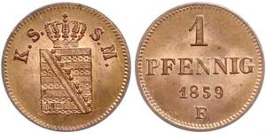 1 Pfennig States of Germany Cobre 