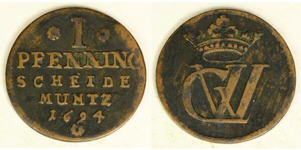 1 Pfennig States of Germany Cobre 
