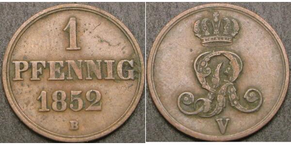 1 Pfennig States of Germany Cobre 