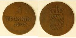 1 Pfennig Kingdom of Bavaria (1806 - 1918) Copper 