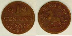 1 Pfennig States of Germany Copper 