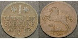 1 Pfennig States of Germany Copper 