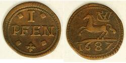 1 Pfennig States of Germany Copper 