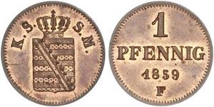 1 Pfennig States of Germany Copper 