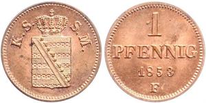 1 Pfennig States of Germany Copper 