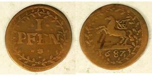 1 Pfennig States of Germany Copper 