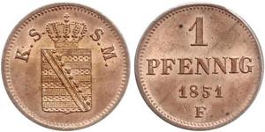 1 Pfennig States of Germany Copper 