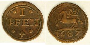 1 Pfennig States of Germany Copper 