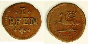 1 Pfennig States of Germany Copper 