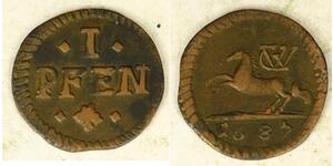 1 Pfennig States of Germany Copper 