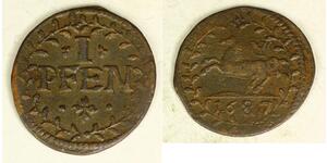 1 Pfennig States of Germany Copper 