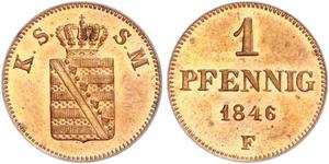 1 Pfennig States of Germany Copper 