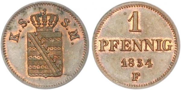 1 Pfennig States of Germany Copper 