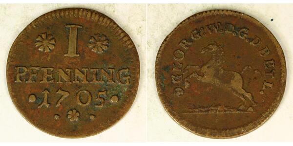 1 Pfennig States of Germany Copper 