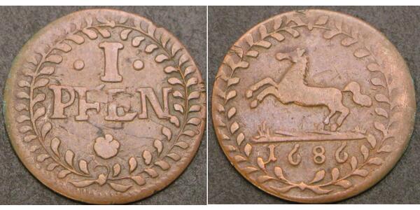 1 Pfennig States of Germany Copper 