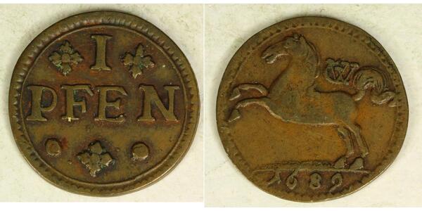 1 Pfennig States of Germany Copper 