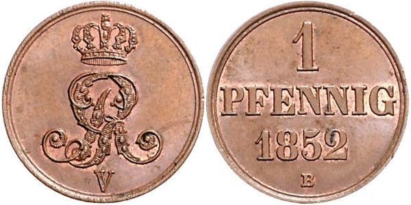 1 Pfennig States of Germany Copper 