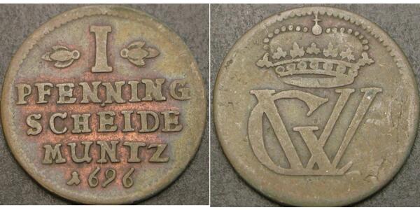 1 Pfennig States of Germany Copper 