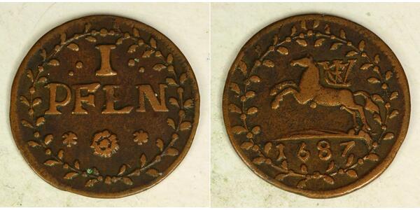 1 Pfennig States of Germany Copper 