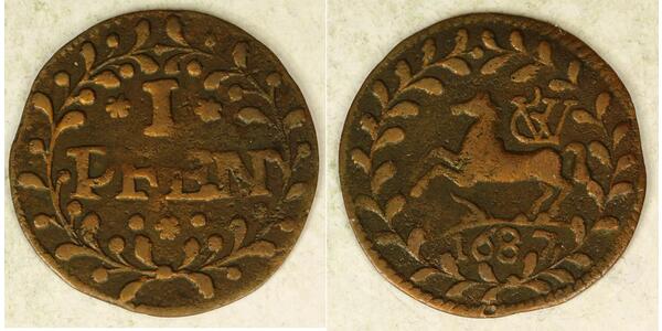 1 Pfennig States of Germany Copper 