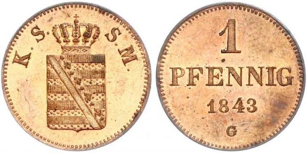 1 Pfennig States of Germany Copper 