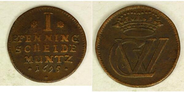 1 Pfennig States of Germany Copper 