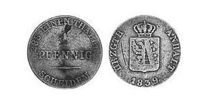 1 Pfennig Anhalt-Bernbourg (1603 - 1863) Cuivre Alexandre-Charles d