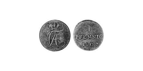 1 Pfennig Anhalt-Bernbourg (1603 - 1863) Cuivre Alexis-Frédéric-Christian d