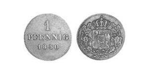 1 Pfennig Royaume de Bavière (1806 - 1918) Cuivre Maximilien II de Bavière(1811 - 1864)