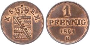 1 Pfennig States of Germany Cuivre 