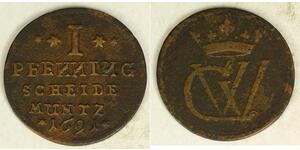 1 Pfennig States of Germany Cuivre 