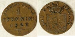 1 Pfennig Königreich Preußen (1701-1918) Kupfer 