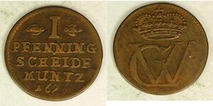 1 Pfennig States of Germany Kupfer 