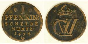 1 Pfennig States of Germany Kupfer 