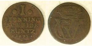 1 Pfennig States of Germany Kupfer 