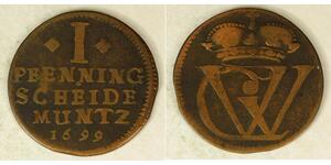 1 Pfennig States of Germany Kupfer 