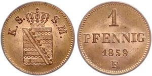 1 Pfennig States of Germany Kupfer 